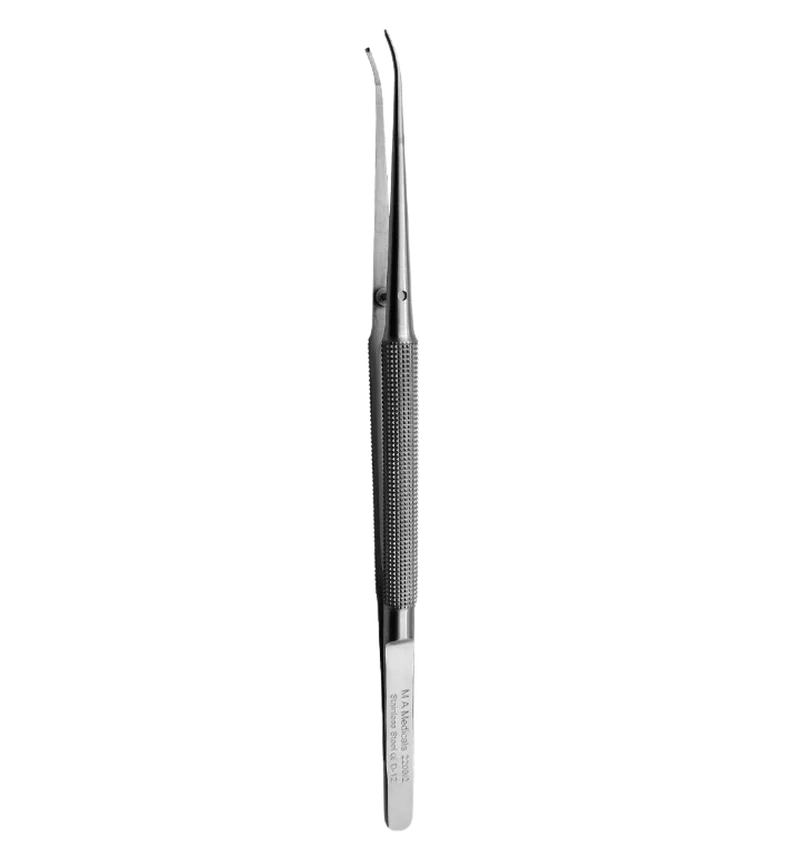 Micro Surgical Tweezer 1x2 Teeth Curved 18cm - Equate Instruments