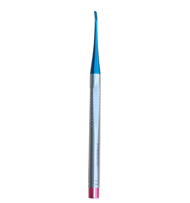 Micro Elevator Curved 2.5 mm Blue Plasma Tip Serrated - Equate Instruments