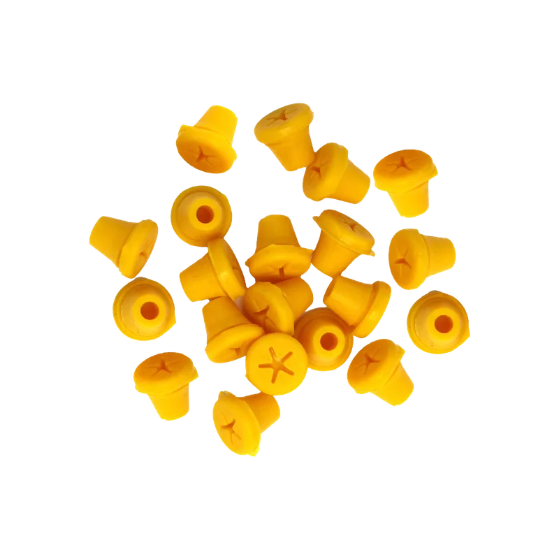 Silicone Bur Holder Inserts - 20 Pieces, Yellow - Equate Instruments