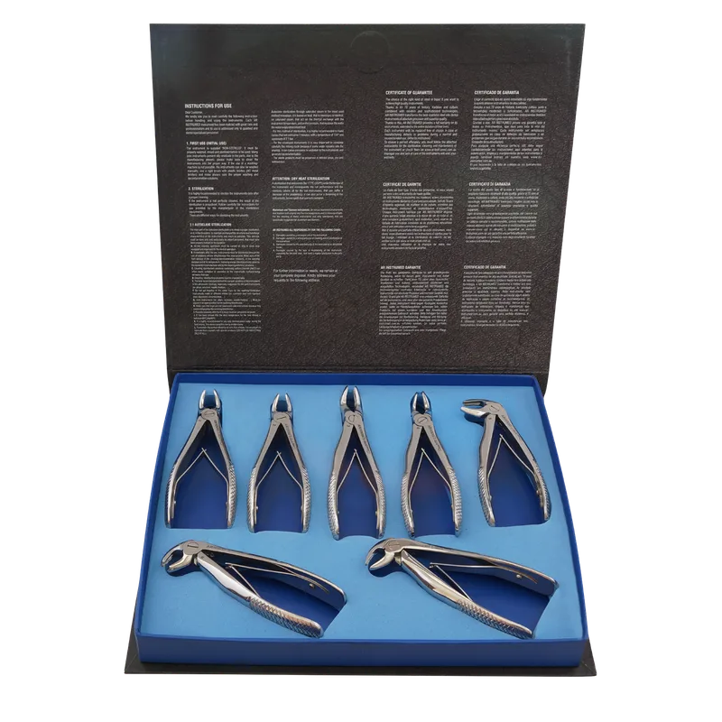 Children's Extraction Forceps Set - 7 Piece Klein Pattern - Equate Instruments