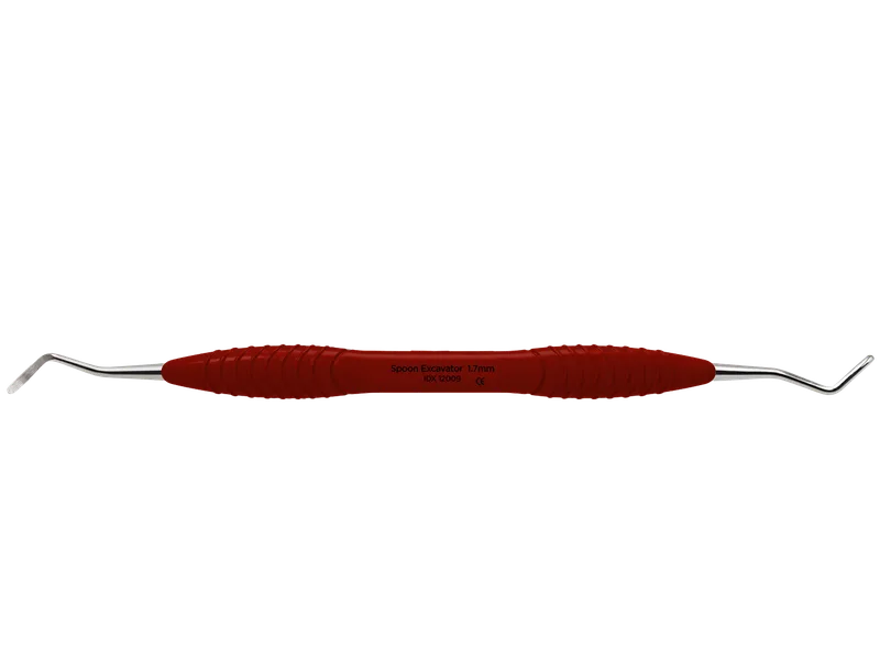 Spoon Excavator 1.7 mm - Red Silicone Handle - Equate Instruments
