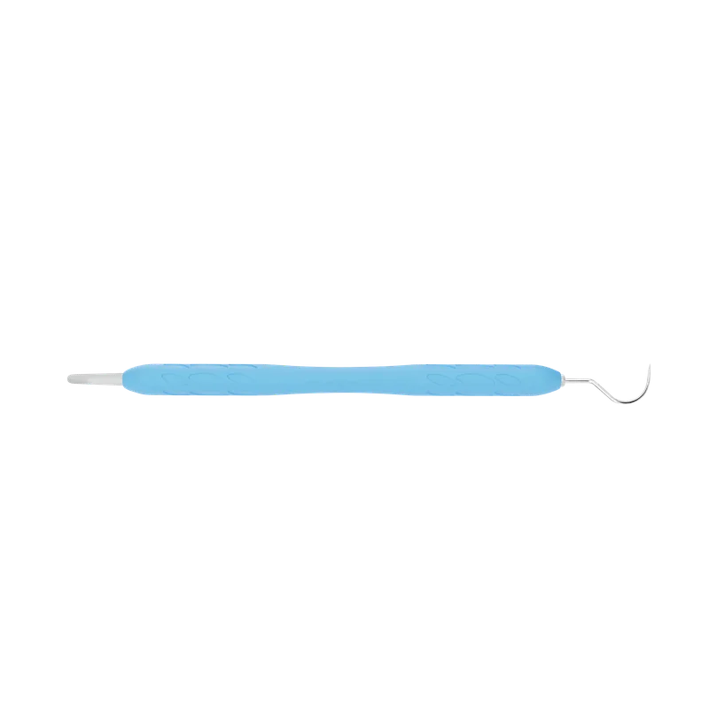 Explorer 23 - Shepherd Hook Dental Explorer, Blue Handle - Equate Instruments