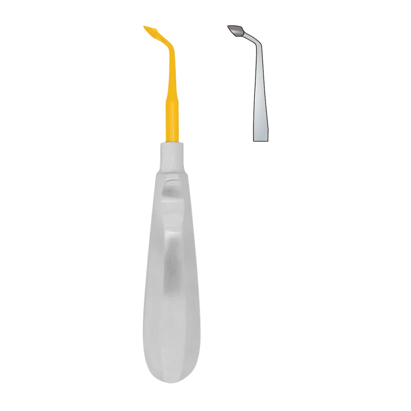 Surgical Dental Elevator 4 mm - Angled Tip, Gold Shaft - Equate Instruments