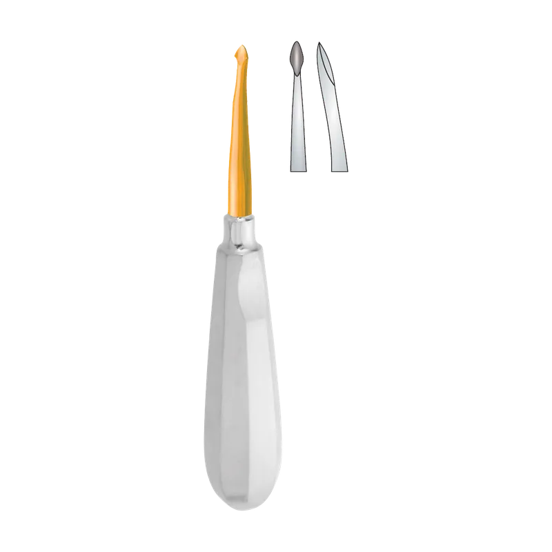 Surgical Dental Elevator 4 mm - Lance Tip, Gold Shaft - Equate Instruments