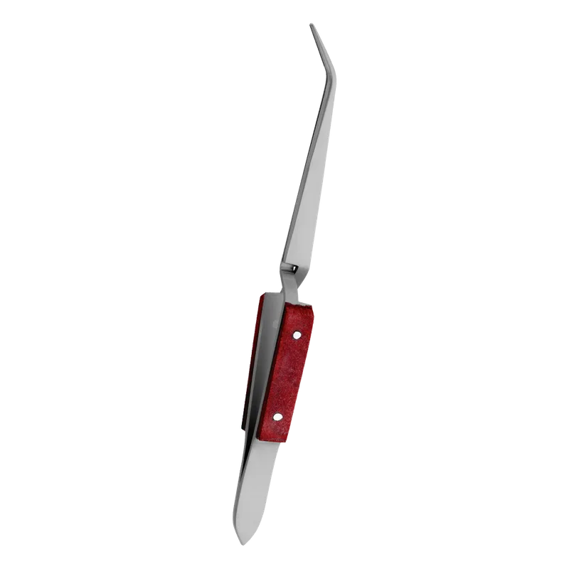 Cross-Action Locking Tweezer Curved 16cm - Wooden Grip - Equate Instruments