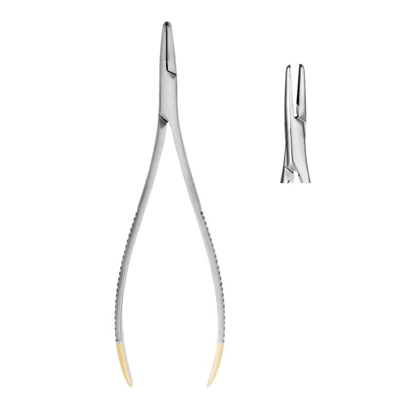 Langenbeck Needle Holder 16 cm with Tungsten Carbide Jaws (Gold Handle) - Equate Instruments