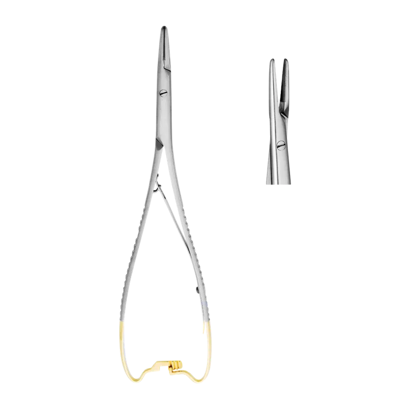 Hosel Needle Holder 20 cm with Tungsten Carbide Jaws (Gold Handle) - Equate Instruments