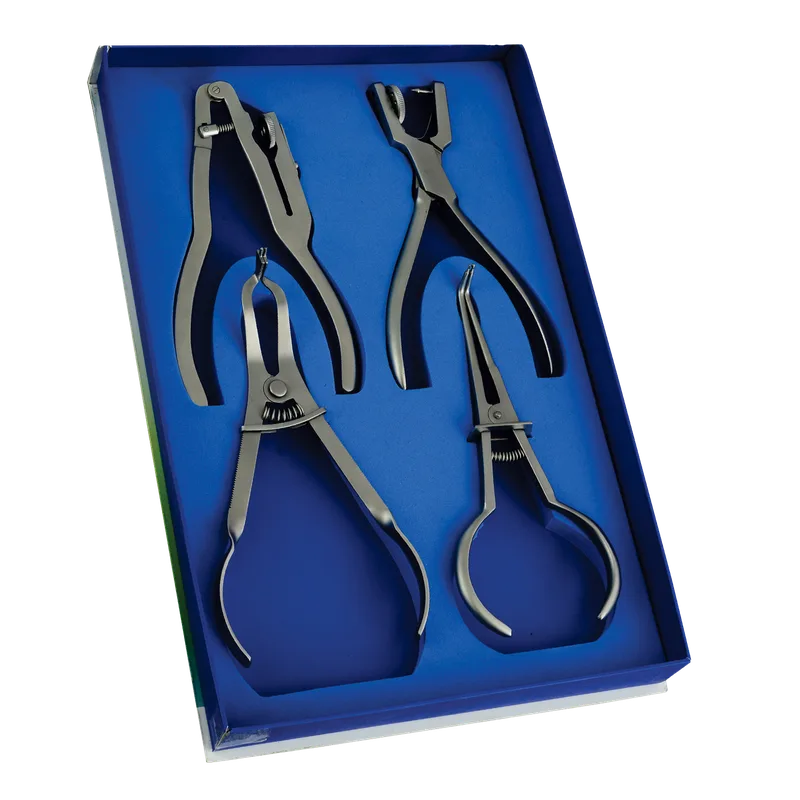 Rubber Dam Punch and Clamp Forceps Kit of 4 - Equate Instruments