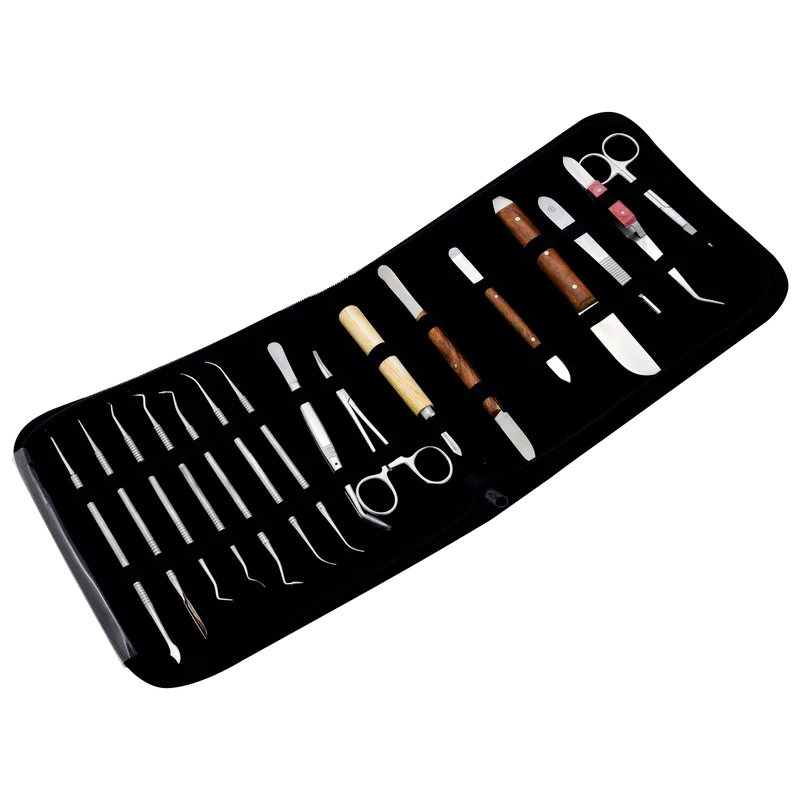 Dental Laboratory Instrument Set of 16 in Leather Case - Equate Instruments
