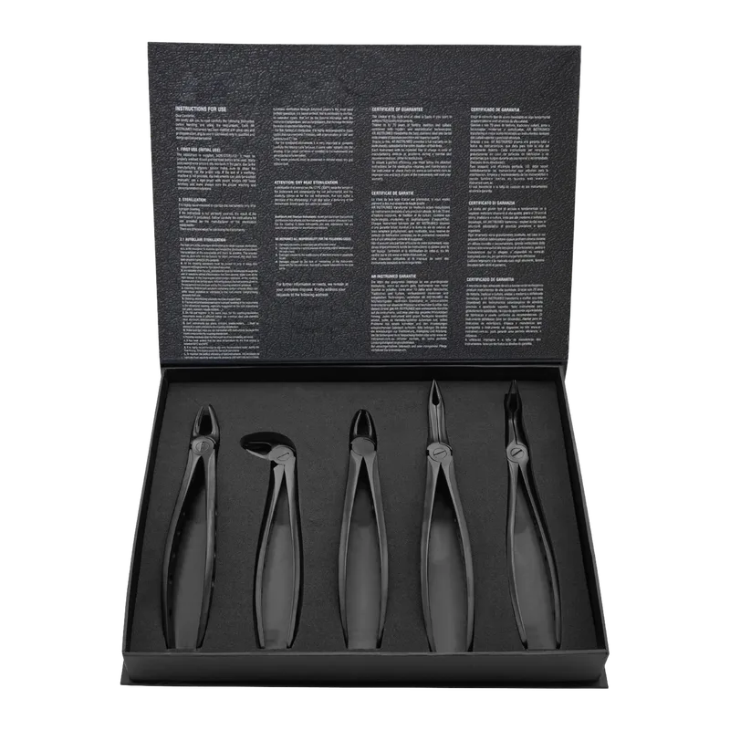 Extracting Forceps Set of 5 - Black Plasma - Equate Instruments (image 1)