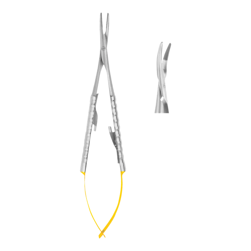 Micro Castroviejo Needle Holder Curved 18 cm (TC) - Equate Instruments